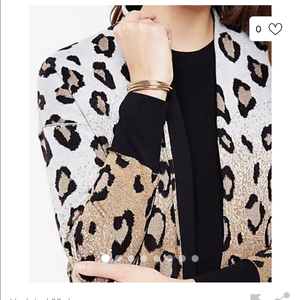 Ann Taylor Jacquard Leopard Cardigan